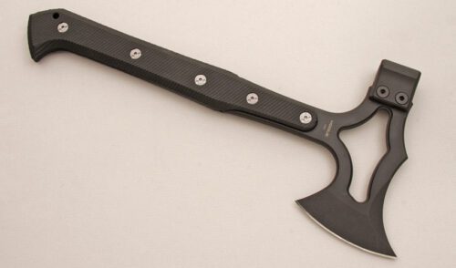 Hogue Knives EX-T01 Tomahawk with Black G10 handle material - Obverse Side - Item #KLC14029