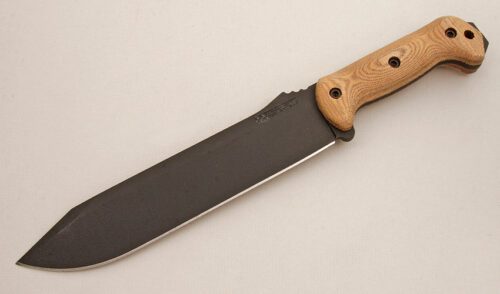 Camillus Cutlery Becker BK9 Combat Bowie with Tan Micarta handle material - Obverse Side - Item #KLC14035