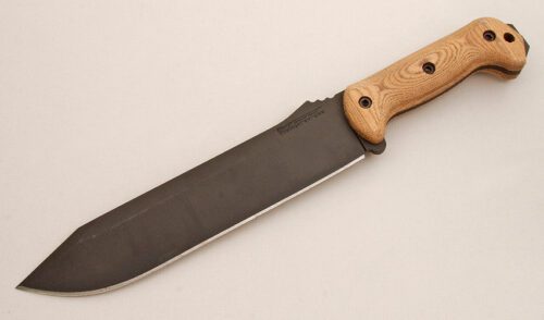 Camillus Cutlery Becker BK9 Combat Bowie with Tan Micarta handle material - Obverse Side - Item #KLC14036