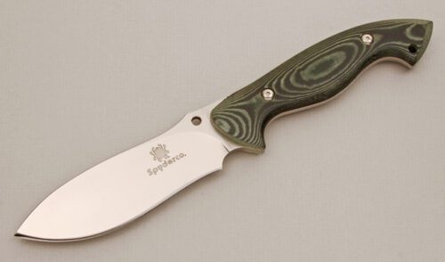 Spyderco Knives Jerry Hossom Dayhiker with Green Micarta handle material - Obverse Side - Item #KLC14064