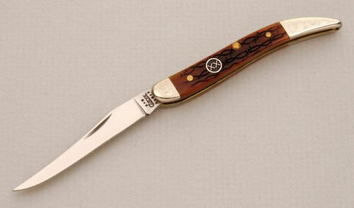 Case Cutlery Case Texas Toothpick with Barbed Wire Jigged Bone handle material - Obverse Side - Item #KLC14080