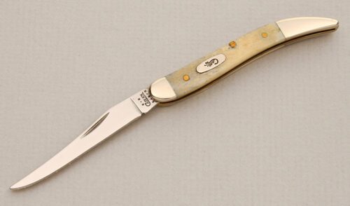 Case Cutlery Case Texas Toothpick with Natural Jigged Bone handle material - Obverse Side - Item #KLC14082
