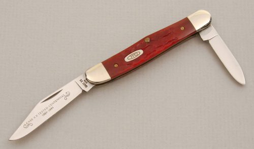 Case Cutlery Case Centennial Half Whittler with Red Jigged Bone handle material - Obverse Side - Item #KLC14085