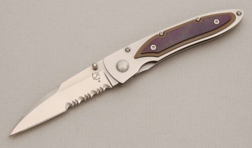 William Henry Knives William Henry S07S-TT with Stacked Anodized Titanium handle material - Obverse Side - Item #KLC14091