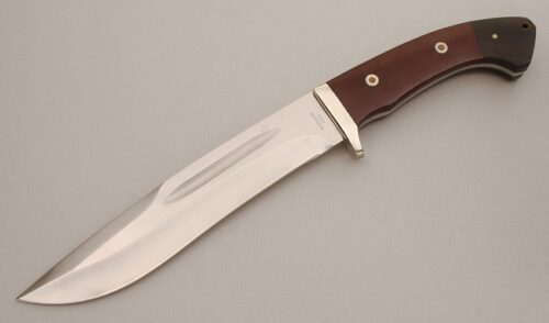 A.G. Russell A.G. Russell Camp Knife 2003 with Brown Micarta handle material - Obverse Side - Item #KLC14095