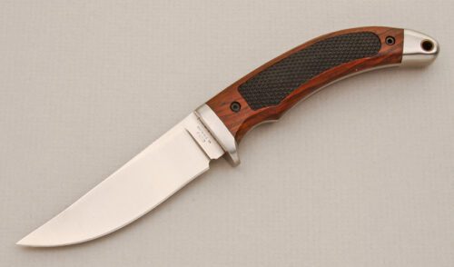 Hiro Knives Hiro Hunter with Walnut Scales handle material - Obverse Side - Item #KLC14098