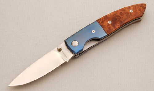 A.G. Russell Walker-Lock with Chinese Quince Burl handle material - Obverse Side - Item #KLC14113