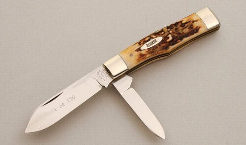 Marble's Knives Gunstock with Stag handle material - Obverse Side - Item #KLC14132