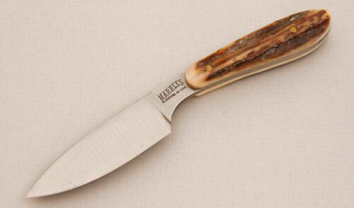 Marble's Knives Mini Caper with Stag Handle Scales handle material - Obverse Side - Item #KLC14141