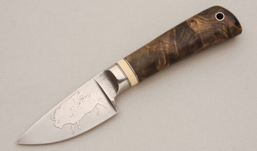 David Boye Utility Hunter with Stabilized Buckeye Handle handle material - Obverse Side - Item #KLC14145