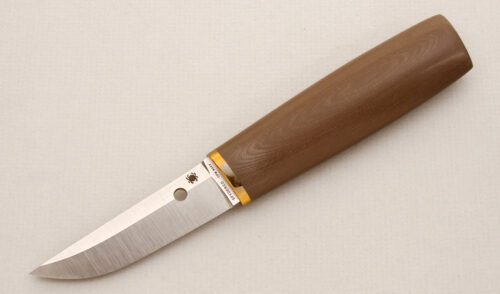 Spyderco Knives Puukko with Brown G10 handle material - Obverse Side - Item #KLC14150