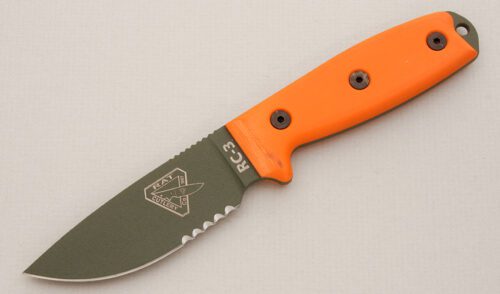 Rat Cutlery RC-3 Survival with Orange G10 handle material - Obverse Side - Item #KLC14152
