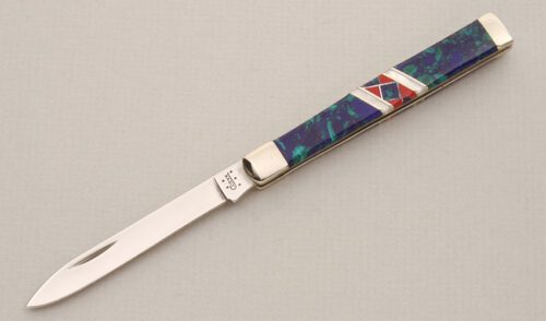 Case Cutlery EX185 Doctor's Knife with Azurite Handle handle material - Obverse Side - Item #KLC14162