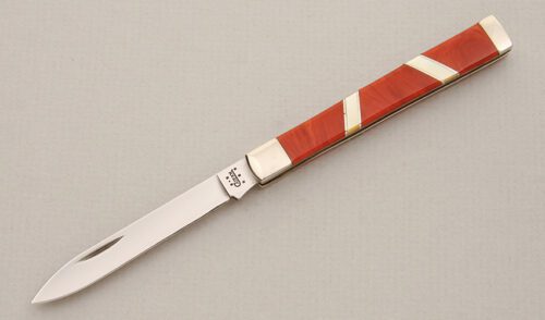 Case Cutlery EX185 Doctor's Knife with Spiny Oyster Handle handle material - Obverse Side - Item #KLC14163