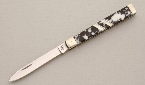Case Cutlery EX185 Doctor's Knife with Black/White Jasper Handle handle material - Obverse Side - Item #KLC14164