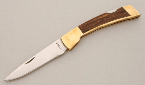 Gerber Knives Folding Sportsman II with Macassar Ebony Wood handle material - Obverse Side - Item #KLC14170