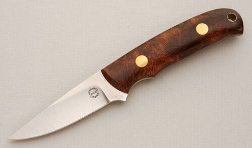 Dozier Knives Bird And Trout with Desert Ironwood handle material - Obverse Side - Item #KLC14183