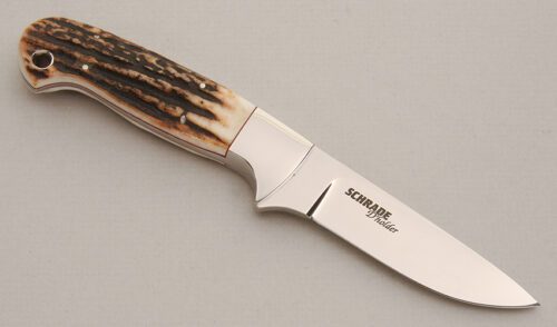 Schrade/D'Holder Hunter with Stag Handle Scales handle material - Obverse Side - Item #KLC14188