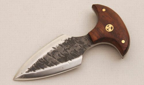 Unknown Maker Small Push Dagger with Rosewood Handle Scales handle material - Obverse Side - Item #KLC14207