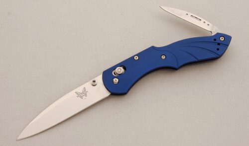 Benchmade Knives 921 Osborne Switchback with Blue Anodized Titanium Frame handle material - Obverse Side - Item #KLC14222