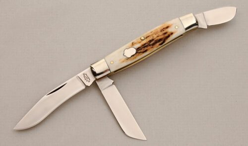 A.G. Russell Stockman with India Stag Handle Scales handle material - Obverse Side - Item #KLC14234