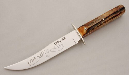 Case Cutlery NKCA 1991 Club Knife with Burnt Stag Handle Scales handle material - Obverse Side - Item #KLC14242