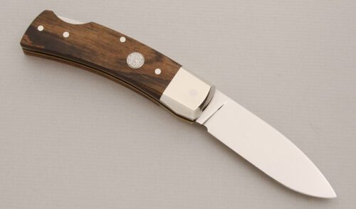 Smith & Wesson 6060 Blackie Collins Lockback with Wessonwood Handle Scales handle material - Obverse Side - Item #KLC14245