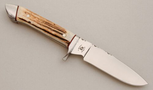 Hal Solum Large Hunter with Stag Handle Scales handle material - Obverse Side - Item #KLC14252
