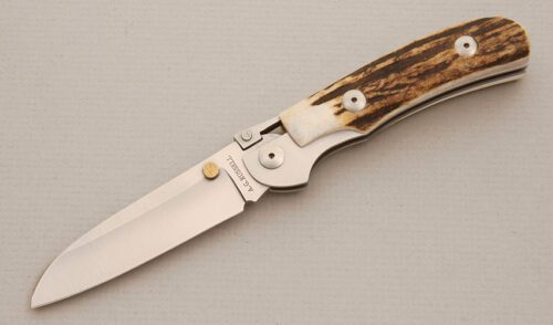 A.G. Russell K87H One Hand Knife with Stag Handle Scales handle material - Obverse Side - Item #KLC14279