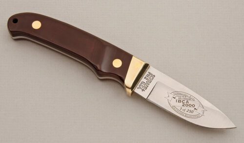 Schrade Cutlery IBCA 2000 Loveless PH2 with Burgundy Micarta Scales handle material - Obverse Side - Item #KLC14291
