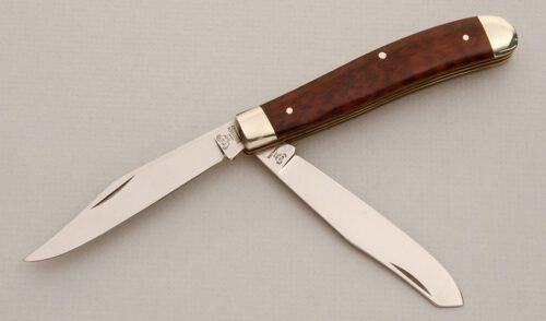 Hen & Rooster Robert Klaas Trapper with Snakewood Handle Scales handle material - Obverse Side - Item #KLC14298