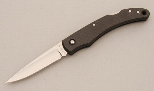 A.G. Russell AG6 Lockback Folder with Carbon Fiber handle material - Obverse Side - Item #KLC14308