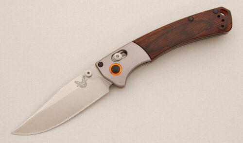 Benchmade Knives 15085 Mini Crooked River F.P. with Dymondwood Handle Scales handle material - Obverse Side - Item #KLC14311