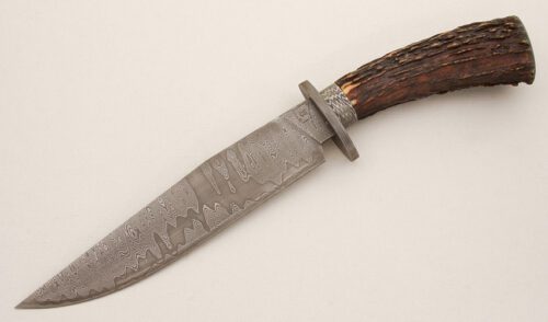 Cass Stanford Gentleman's Bowie with Sambar Stag handle material - Obverse Side - Item #KLC14319