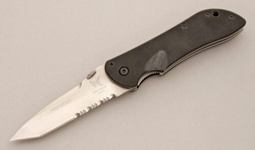 Benchmade Knives 910S Prototype with Black G10 Scales handle material - Obverse Side - Item #KLC14329