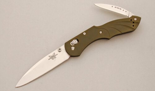 Benchmade Knives 921 Prototype with Olive Drab Aluminum Scales handle material - Obverse Side - Item #KLC14330