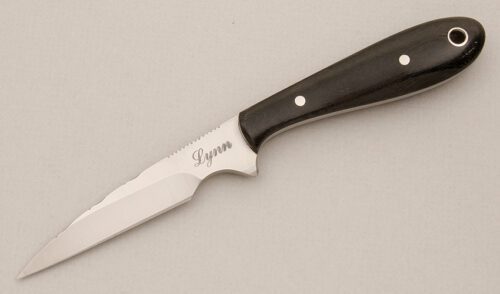 Lynn Dawson Wharncliffe Hunter with Black Micarta Scales handle material - Obverse Side - Item #KLC14341
