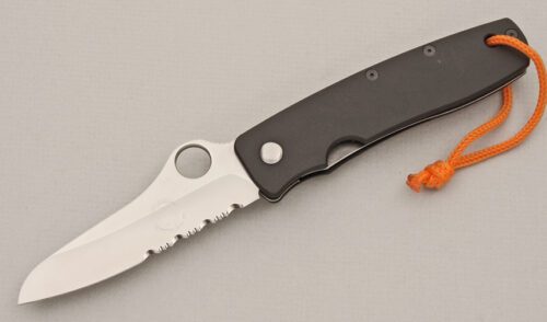 Spyderco Knives C15 Terzuola Liner Lock with Black Aluminum Frame handle material - Obverse Side - Item #KLC14365
