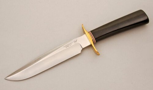 BlackJack Knives Model 1-7 Fighter with Burgundy Micarta Handle handle material - Obverse Side - Item #KLC14370