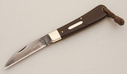 Great Eastern Cutlery Model 47 Viper with Olive Drab Micarta Scales handle material - Obverse Side - Item #KLC14375