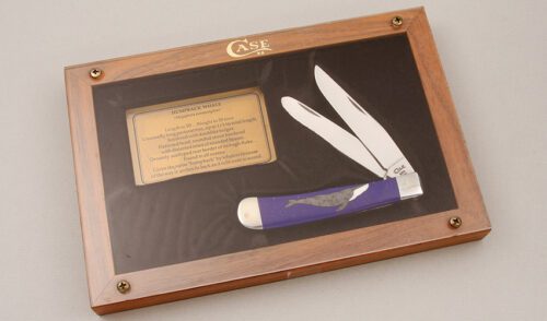 Case Cutlery B254 Humpback Whale with Blue Lapis Lazuli Scales handle material - Obverse Side - Item #KLC14383