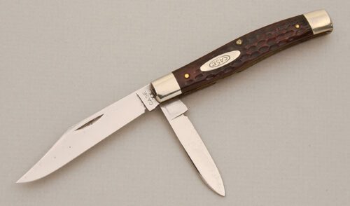 Case Cutlery 6232 Jack Knife with Brown Jigged Bone Scales handle material - Obverse Side - Item #KLC14388
