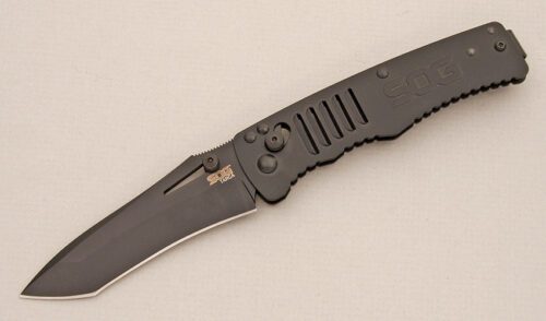 Sog Knives Targa with Stainless Steel Handle handle material - Obverse Side - Item #KLC14390
