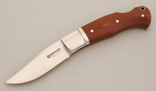 Boker Knives Gentleman's Knife with Wood Micarta Handle Scales handle material - Obverse Side - Item #KLC14406