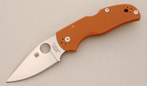 Spyderco Knives Native 5 Sprint Run with Burnt Orange G10 Scales handle material - Obverse Side - Item #KLC14410