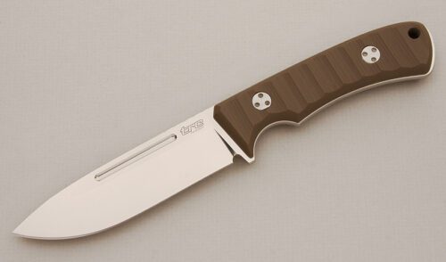 TRC Knives K-1 Fuller with Earth Brown G10 Scales handle material - Obverse Side - Item #KLC14411