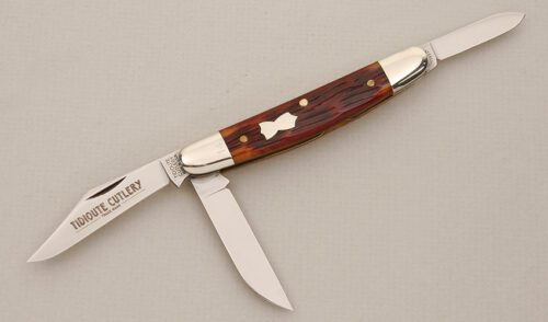 Great Eastern Cutlery Tidioute Maverick with Autumn Clawed Jigged Bone handle material - Obverse Side - Item #KLC14414