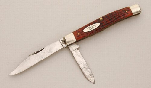 Case Cutlery 6232 Jack Knife with Brown Jigged Bone Scales handle material - Obverse Side - Item #KLC14415