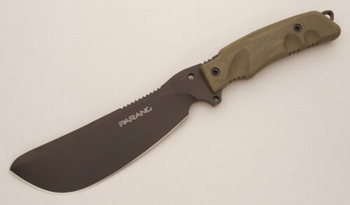 Fox Cutlery Parang Bushcraft with Brown Forprene Handle handle material - Obverse Side - Item #KLC14425