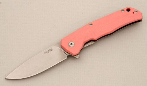 LionSteel T.R.E. Entry Folder with Pink G10 Front/ Titanium Back handle material - Obverse Side - Item #KLC14426